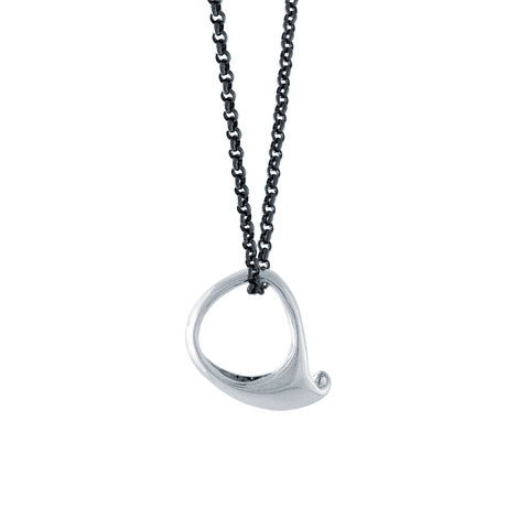 Coro Wave Ring Necklace // Silver (26" Chain)