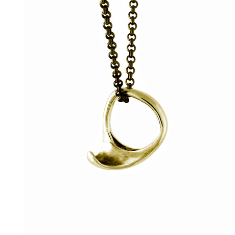 Coro Wave Ring Necklace // Brass (26" Chain)