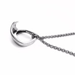 Coro Wave Ring Necklace // Silver (26" Chain)