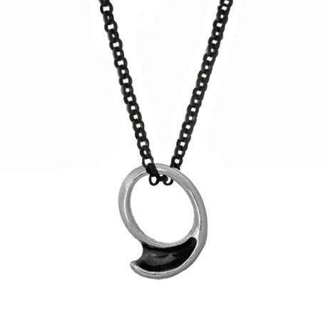 Izapa Wave Ring Pendant Necklace // Silver (26" Chain)