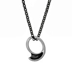 Izapa Wave Ring Pendant Necklace // Silver (26" Chain)