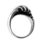 Jaco Wave Ring Necklace // Silver (26" Chain)