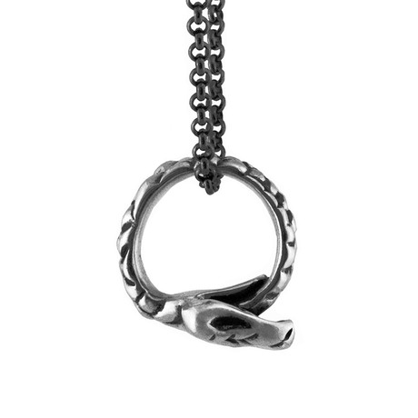 Naga Snake Ring Necklace // Silver (26" Chain)
