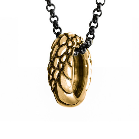 Ouroboros Ring Necklace // Brass (26" Chain)