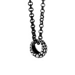 Quetzalcoatl Ring Necklace // Silver (26" Chain)