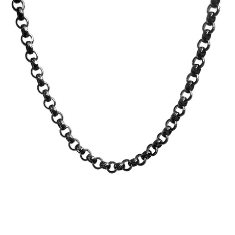 Signature Clutch Necklace // Black Rhodium (26" Chain)