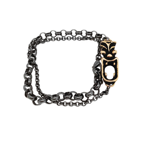 Tasman Tiki Chain Wrap Bracelet // Brass