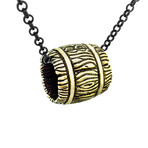 Whiskey Barrel Necklace // Brass (26" Chain)