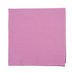 Mini Stripe Oxford Pocket Square // Pink