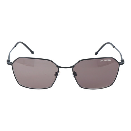 Thin Frame Pentagon Sunglasses // Black