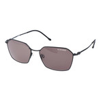 Thin Frame Pentagon Sunglasses // Black