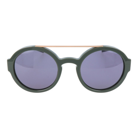 Top Bar Thick Circle Sunglasses // Black + Copper