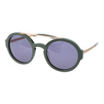 Top Bar Thick Circle Sunglasses // Black + Copper