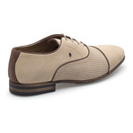 Woven Vamp Lace-Up Derby // Beige + Brown (Euro: 41)