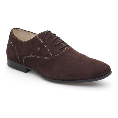 Stitched Suede Lace-Up Oxford // Brown (Euro: 40)