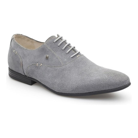 Stitched Suede Lace-Up Oxford // Grey (Euro: 40)