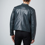 Classic Zip Leather Jacket // Grey (S)