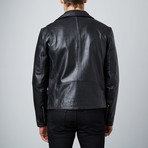 Asymmetrical Leather Jacket // Black (S)
