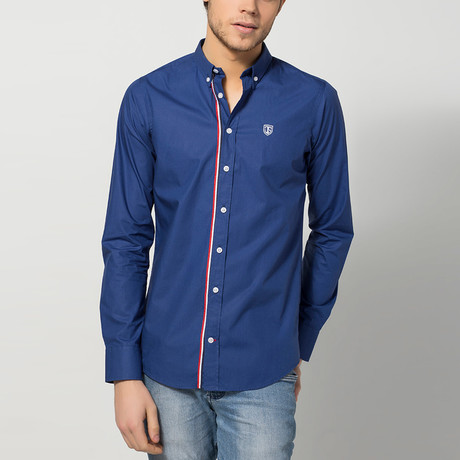 Lukas Long-Sleeve Shirt // Navy Blue (M)