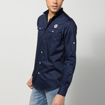 Andre Long-Sleeve Shirt // Navy Blue (S)