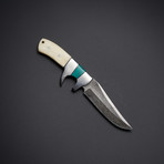 Damascus Malachite Sub Hilt Bone Knife