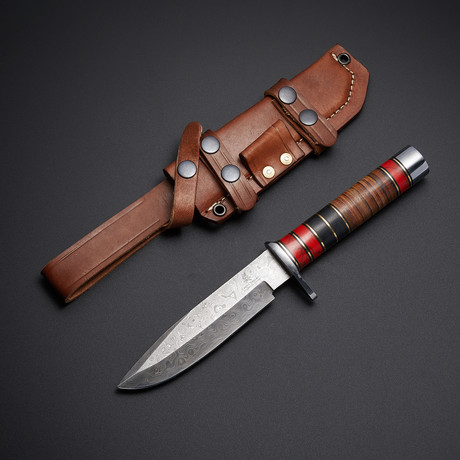 Damascus Red Turquoise Bowie
