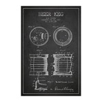 Beer Keg Charcoal Patent Blueprint (26"W x 18"H x 0.75"D)