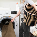 Washable Rug + Nonslip Pad // Solid Chenille Tobacco