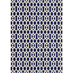 Washable Rug + Nonslip Pad // Blue + White Hexagon Fretwork