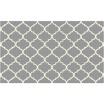 Washable Rug + Nonslip Pad // Moroccan Trellis Light Grey (5' x 7')