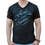Dueling Co. // Send In Your Second V-Neck T-Shirt // Charcoal Black (M)