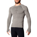 Iron-ic // Long-Sleeve Crewneck Athletic Shirt // Grey (L)