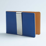 Signature Money Clip Slim Wallet // Smooth Electric Blue + Sand
