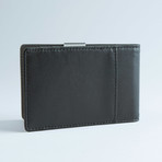 Signature Money Clip Slim Wallet // Smooth Black + Grey