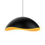 Waveforms Small Dome LED Pendant (Satin Black + Apricot)