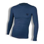 Vivasport // Long-Sleeve V-Neck Athletic Shirt // Blue (L/XL)