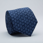 Paisley Print Skinny Tie // Dark Blue