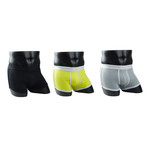 Boxer Briefs // Black + Yellow Orange + Grey Orange // Pack of 3 (L)