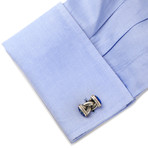 Braided Lapis Rope Cufflinks // Silver + Blue