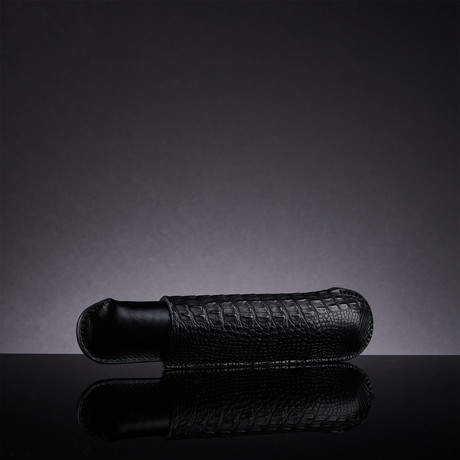 Genuine Hornback Alligator Cigar Case (Black)