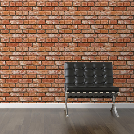 Realistic Brick Removable Wallpaper (2'W x 4'H)