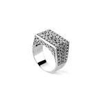 Braided Square Top Ring // Silver (Size 9)