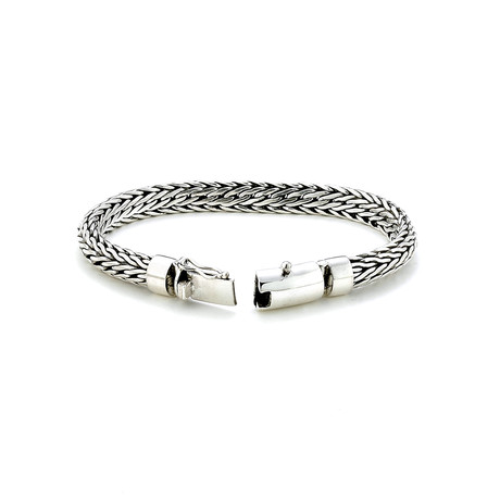 Sterling Silver Interlocking Braid Bracelet // Silver (7.5")