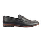 Contrast Stitch Penny Loafer // Black (Euro: 44)