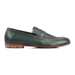 Contrast Stitch Penny Loafer // Green (Euro: 43)
