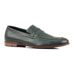 Contrast Stitch Penny Loafer // Green (Euro: 43)