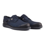 Perforated Platform Derby // Navy (Euro: 40)