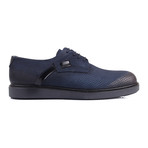 Perforated Platform Derby // Navy (Euro: 40)