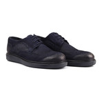 Perforated Wingtip Platform Derby // Navy (Euro: 41)