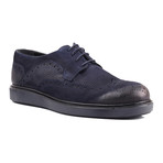 Perforated Wingtip Platform Derby // Navy (Euro: 41)